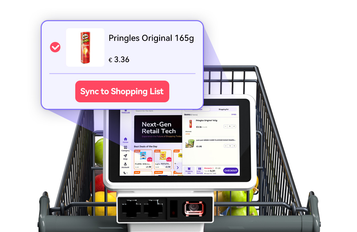 TROLLEE synced shopping list interface